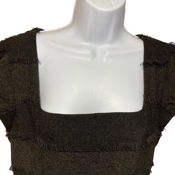 Nanette Lepore Catch Me Feelin Lucky Fringe Tweed Short Sleeve Sheath Dress 10 - Picture 15 of 16